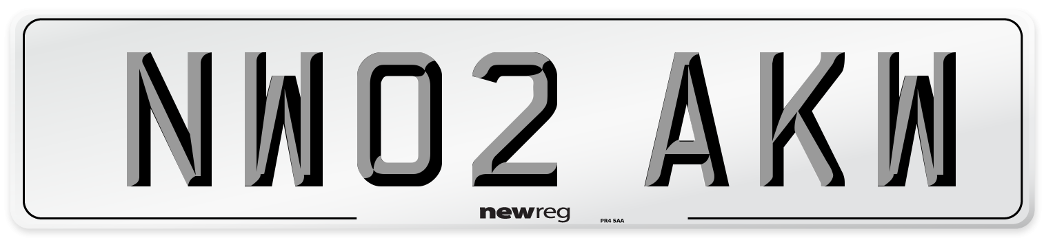 NW02 AKW Number Plate from New Reg